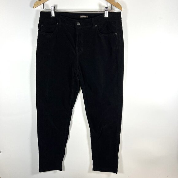 J. McLaughlin‎ Velvet Black Straight Leg Pants Stretch Cotton Size 10 Designer - Picture 1 of 9